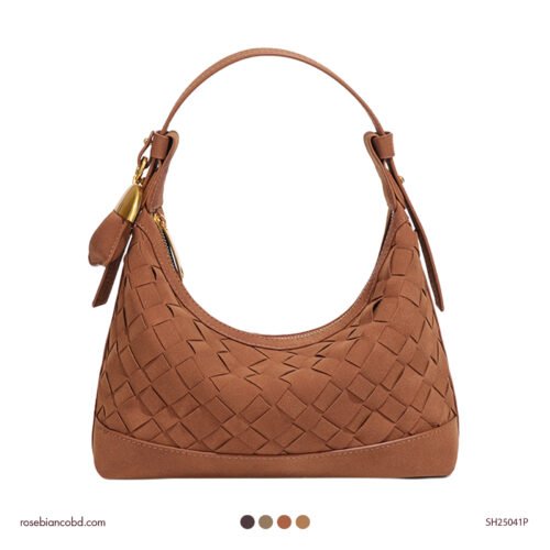 Suweiya Woven Suede Lunchbox Bag - Brown