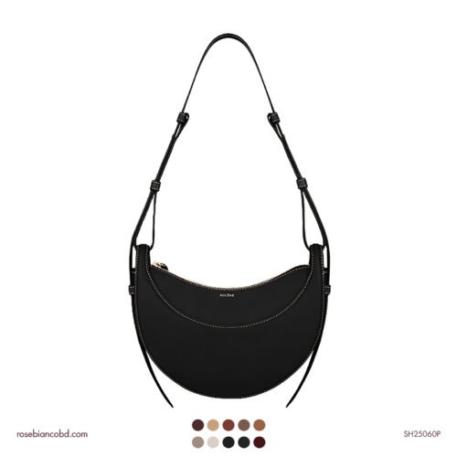 French Crescent Saddle - Black Lychee Pattern