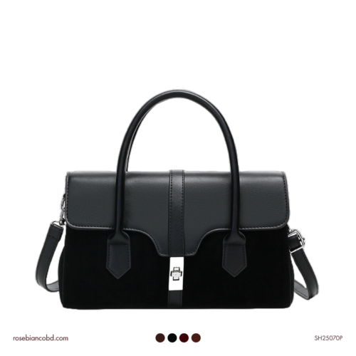 Retro Minimalist Square Bag - Black